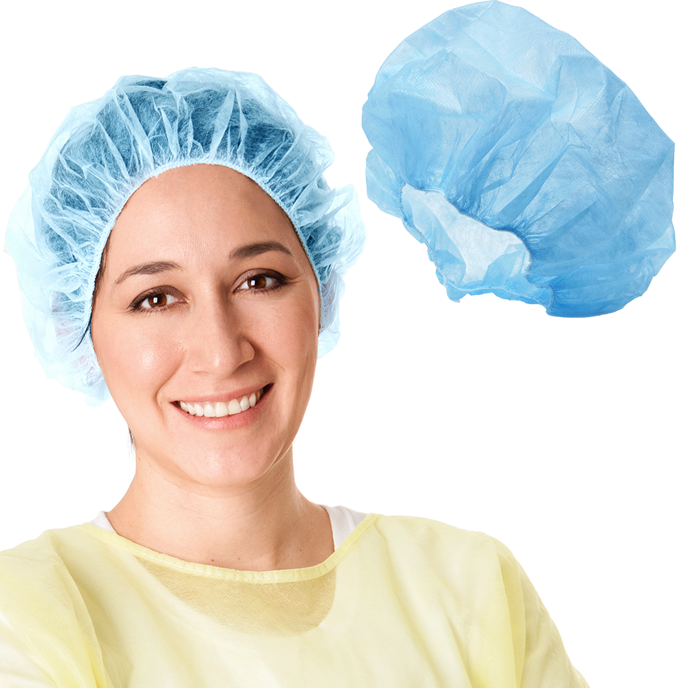 100 pcs - Disposable Bouffant Caps, Hair Covers, Hair Nets, Non-Woven, Premium Handmade