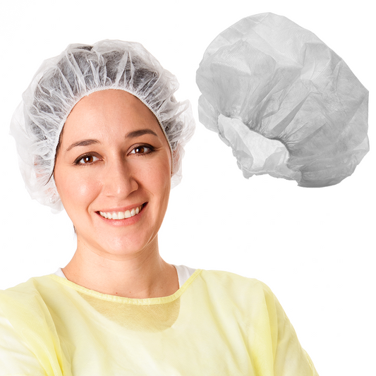 100 pcs - Disposable Bouffant Caps, Hair Covers, Hair Nets, Non-Woven, Premium Handmade