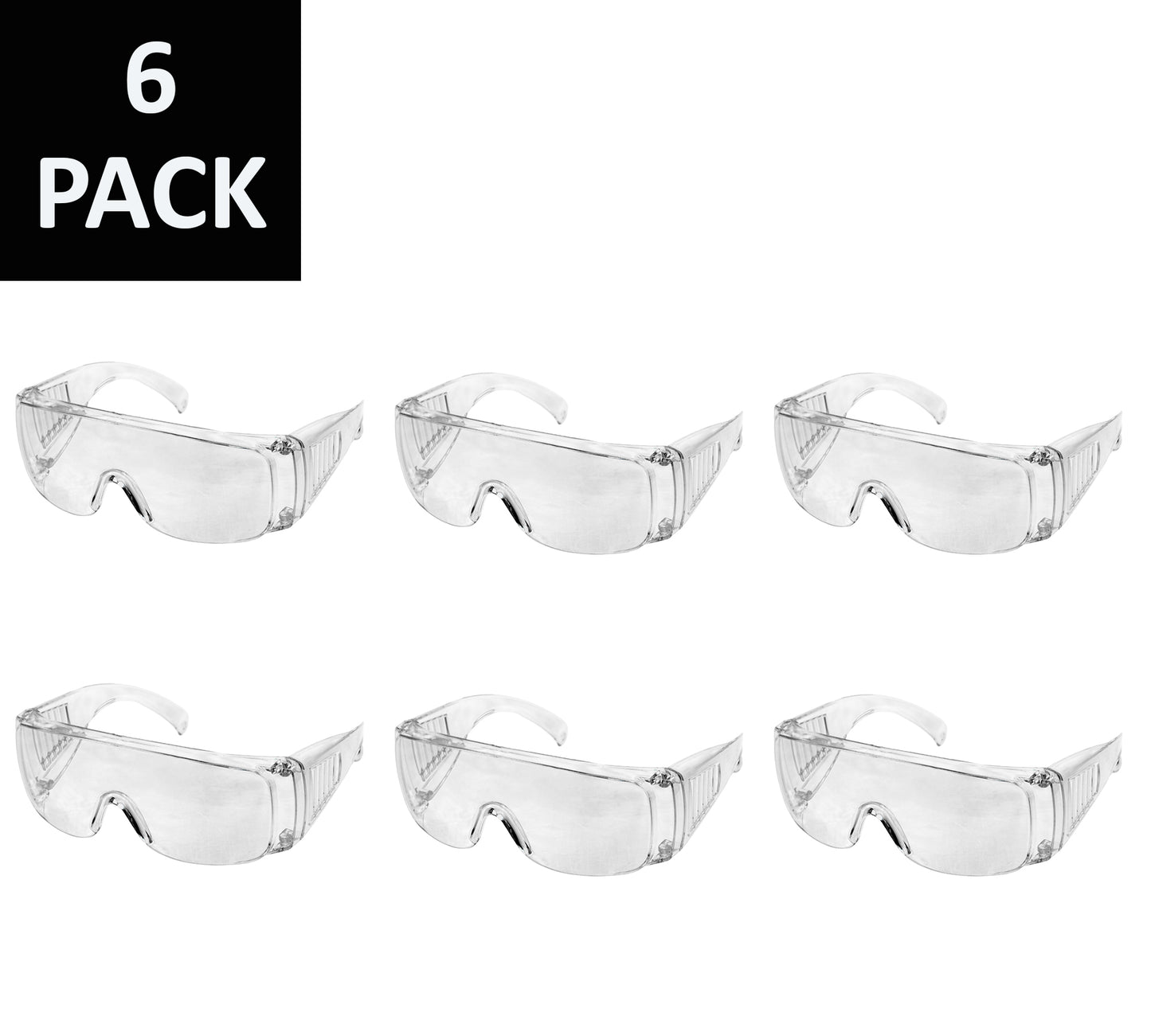 Clear Safety Glasses, Anti-Fog, Scratch Resistant, Fit Over Eyeglasses Goggles, Industrial Grade Protection, Transparent