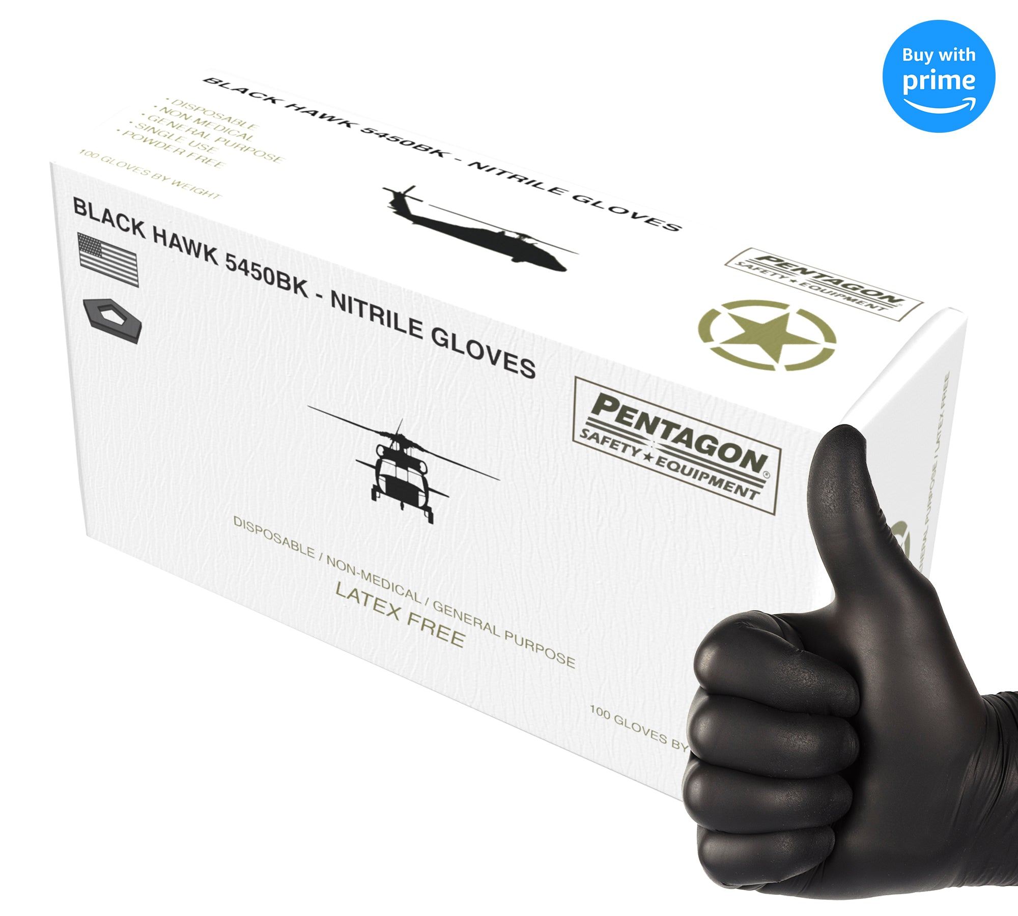 Jefferson Gecko Grip Black Nitrile Gloves X-Large (Box Of 50