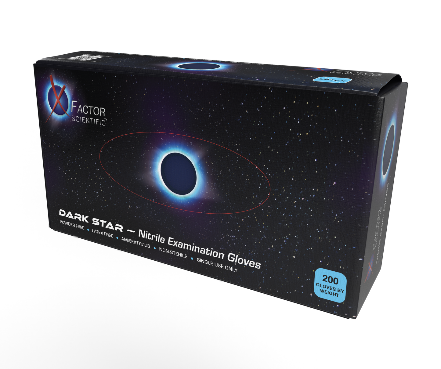 Dark Star Nitrile Examination Gloves - Disposable, Latex and Powder Free, Black Medical Glove, Exam Grade, Tattoo, Lab, Cleaning