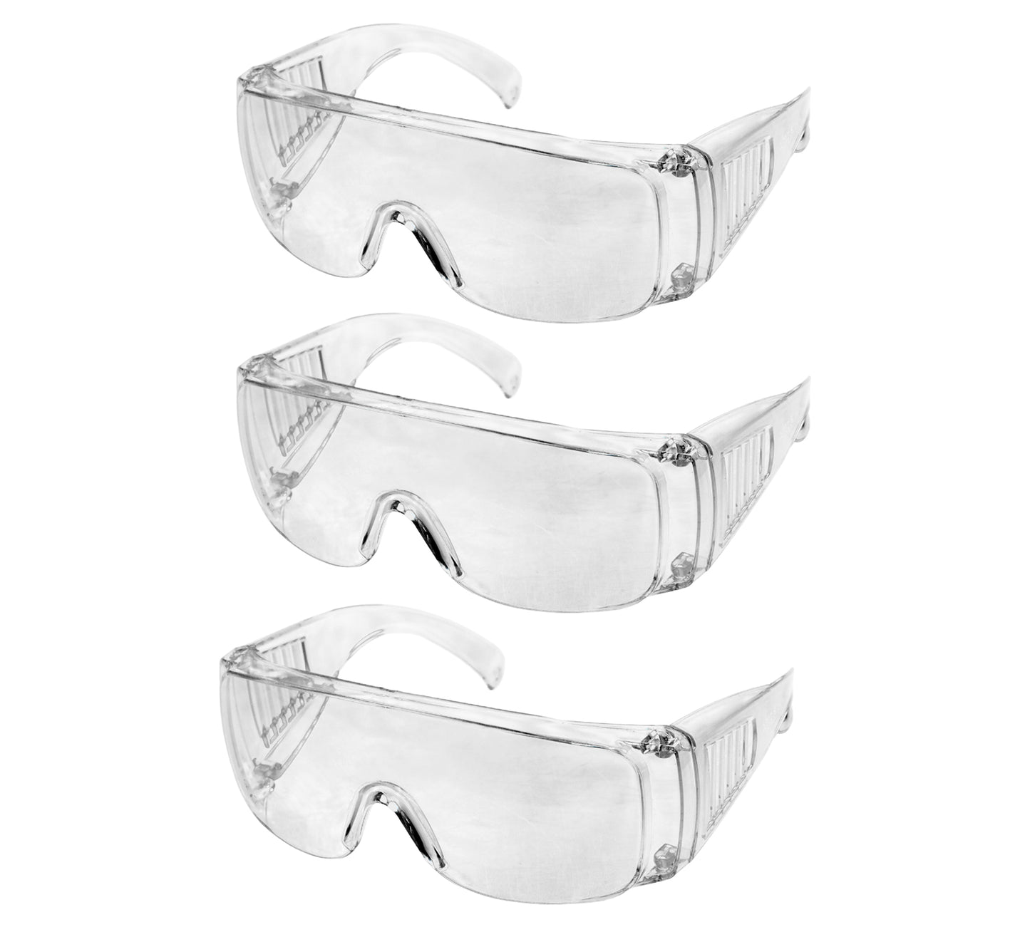 Clear Safety Glasses, Anti-Fog, Scratch Resistant, Fit Over Eyeglasses Goggles, Industrial Grade Protection, Transparent