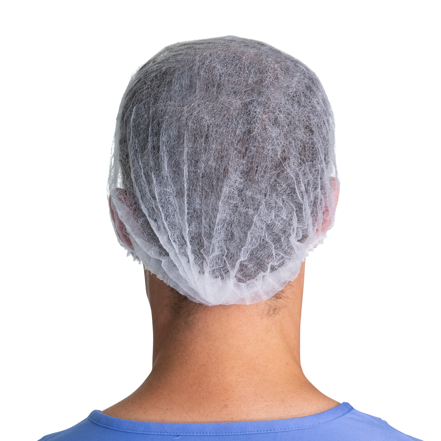 White Disposable Bouffant Hair Nets back side