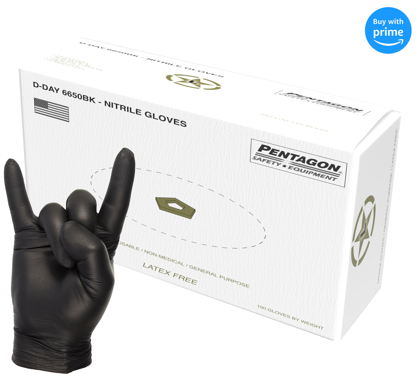 D-Day Industrial Nitrile Gloves, Powder Free, Latex Free, 7 Mils Thickness