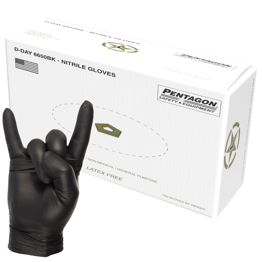 D-Day Industrial Nitrile Gloves, Powder Free Disposable Gloves - 7 Mils Thickness - Box of 100 - Free Shipping