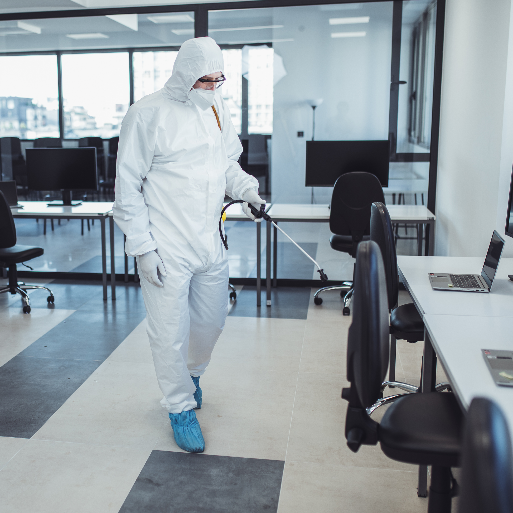 Microporous Protective Tyvek Coverall Suits in use