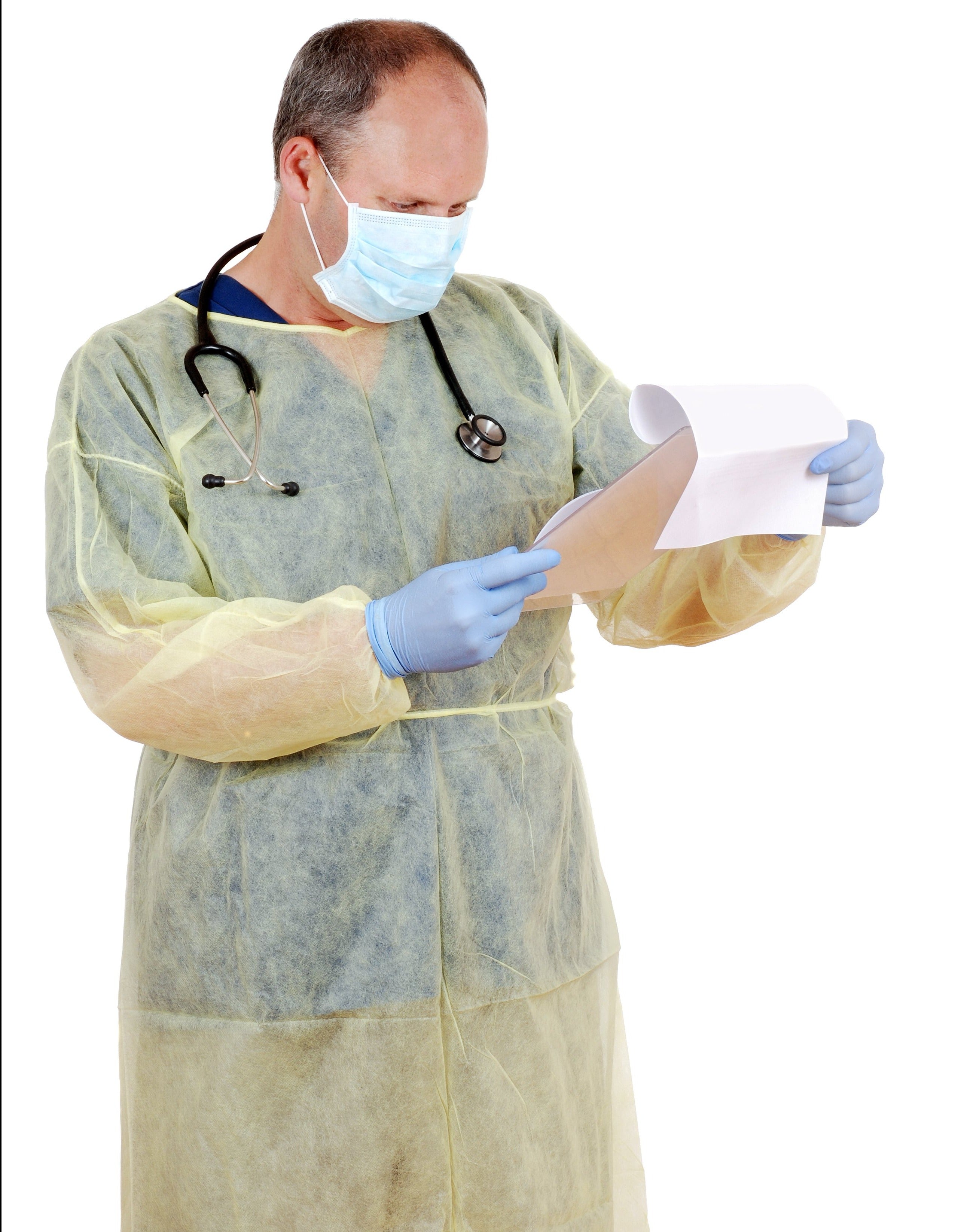 Yellow Isolation Gowns With Elastic Cuff | Pentagon Safety Equipment